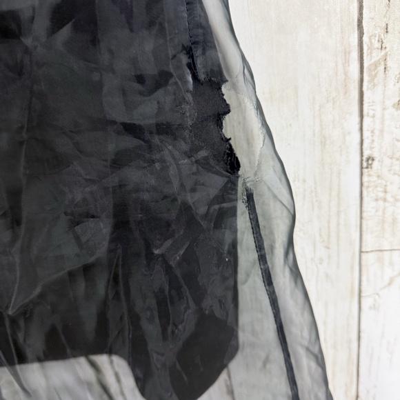 Theory Organza Layer Mini Shift Dress Sleeveless Black Size 6 Defects - Picture 10 of 13